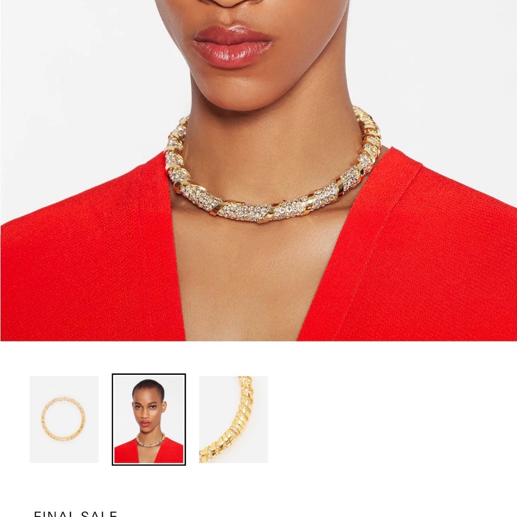 Lanvin Orange Rhinestone Choker